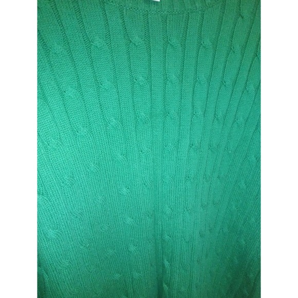 St Johns Bay Green Cable Knit Sweater Womens Large Crew Neck Long Sleeve Pullove - Picture 3 of 3